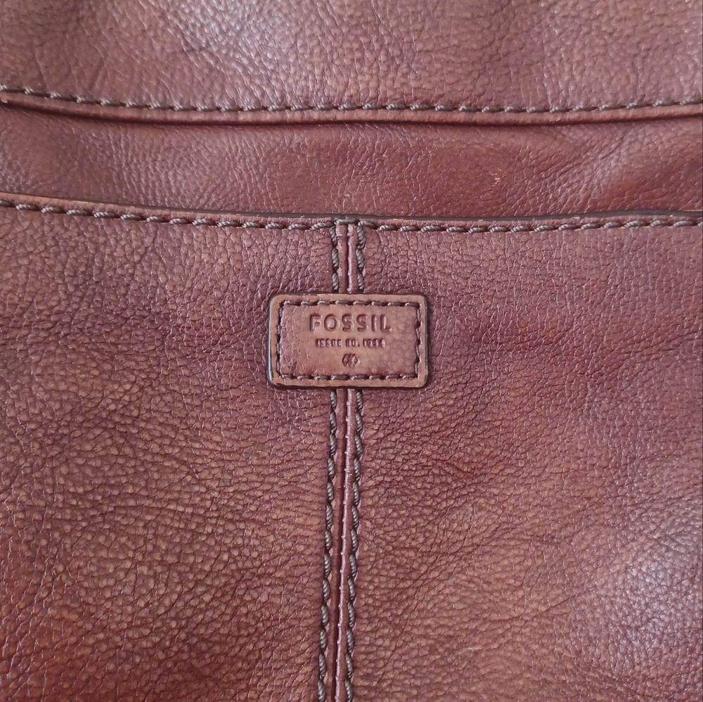 FOSSIL Brown Leather Crossbody Bag - Picture 3 of 14